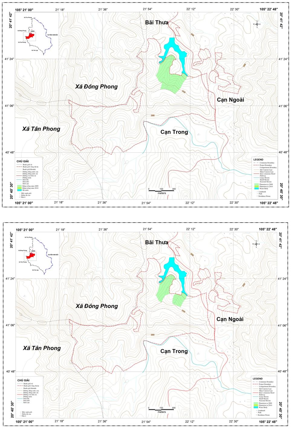 Figure 3: Map of planned (above) and