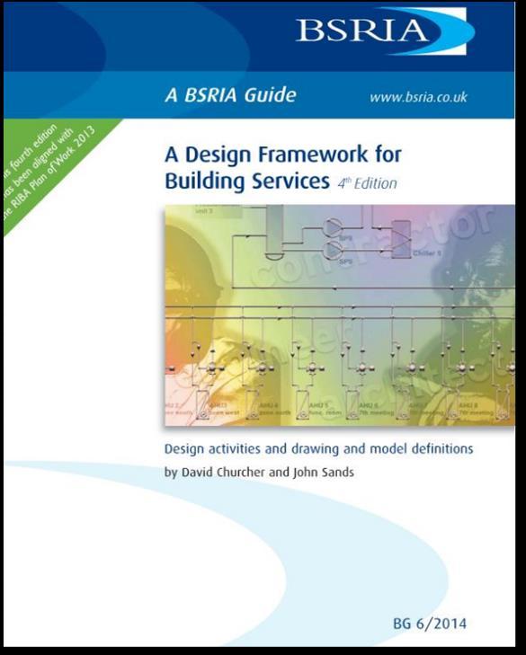 3.7 BSRIA Design Framework for Building Services 4th Edition (BG 6/2014) Following the introduction of PAS 1192: Part 2, BG6 in 2014 became the industry standard document for building services in the