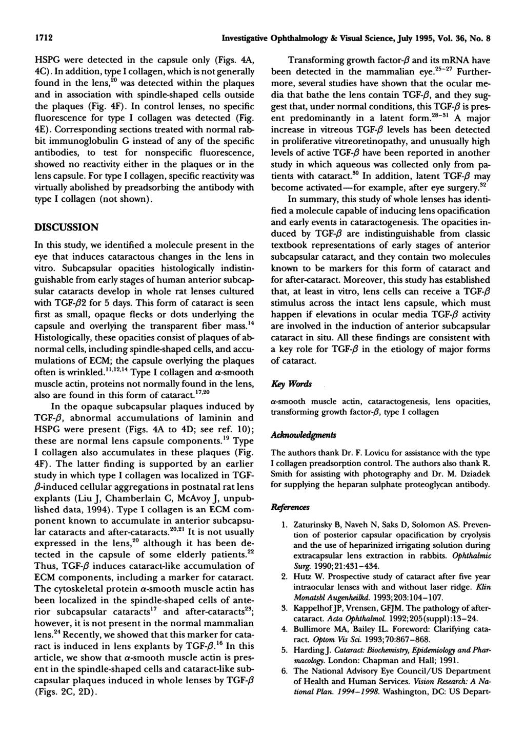 1712 Investigative Ophthalmology & Visual Science, July 1995, Vol. 36, No. 8 HSPG were detected in the capsule only (Figs. 4A, 4C).