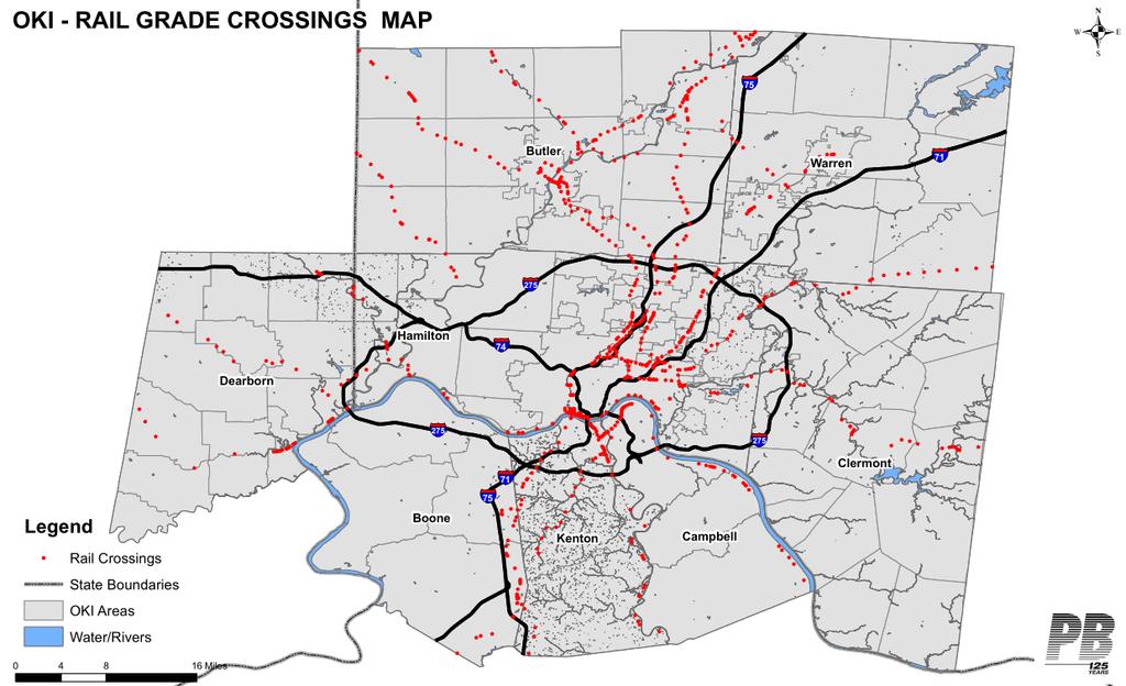Hamilton County s crash totals reflect its larger population and road network, where many of the interstate and arterial highways converge in this part of the OKI region.