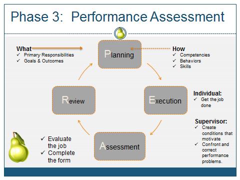 What is performance assessment? An important responsibility for supervisors is assessing and giving timely feedback to the employee on his or her performance.