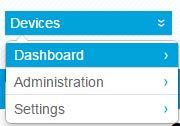 3.1 Devices Under Devices, you will find a Dashboard, Administration and Settings. 3.1.1 Dashboard The Dashboard provides you an overview of your entire mobile enterprise on SAP Mobile Secure cloud.