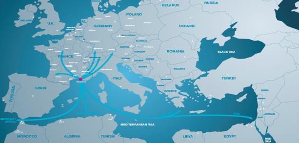 Marseille Fos: The alternative European gateway European North and South ports yearly throughput of 77 million TEU s is