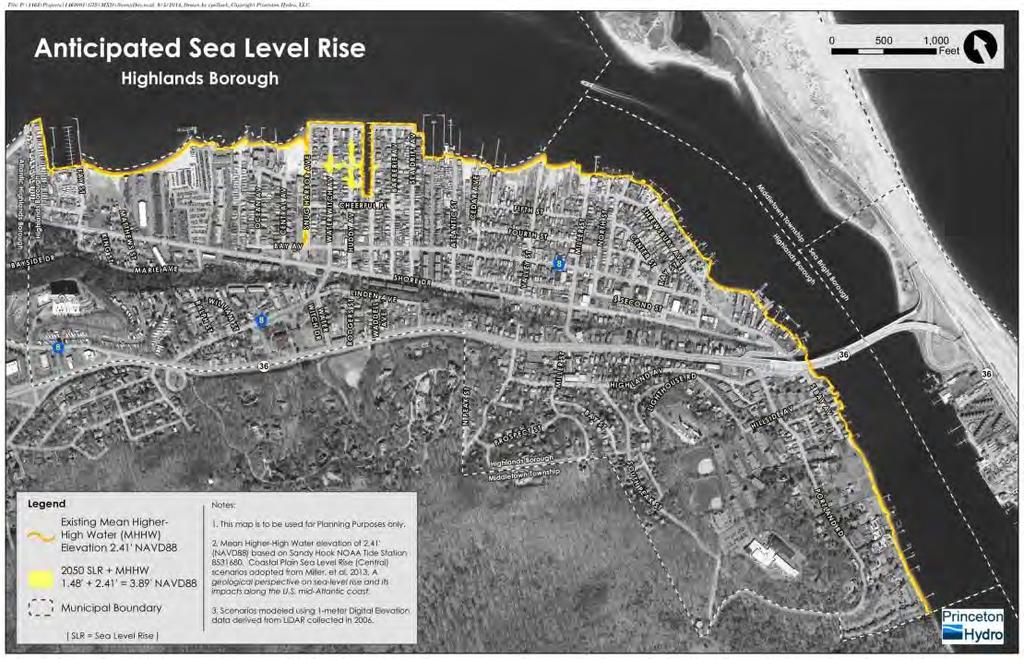 Ch. 3 Risk Assessment: SLR (cont d) Estimate of exposure with Sea Level Rise: where & how much?