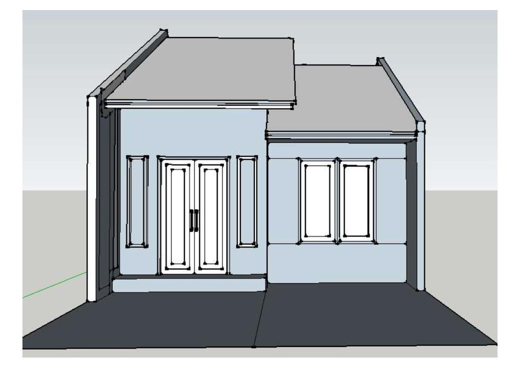 The sample is a one-storey house (Figure 3.) with the total area of 90m 2.