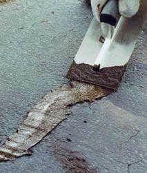 1 wide in asphalt pavement surfaces. Can also be used to fill shallow ruts and depressions in pavement surfaces. Dries Black.