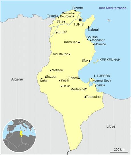 Tunisia Area: 162 155 km2 Population: 10 787 000 inhabitants (Tunis: 2 460 000); 66.