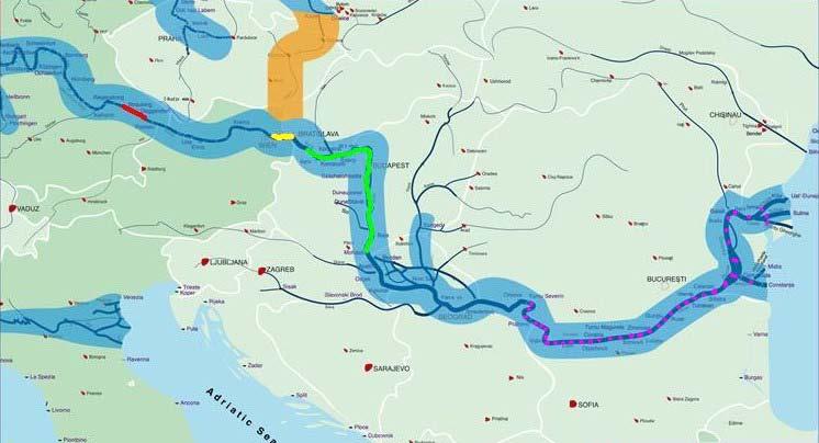 Danube TEN projects 1 2 3 1 = Vilshofen Straubing 2 = Cross border Wien
