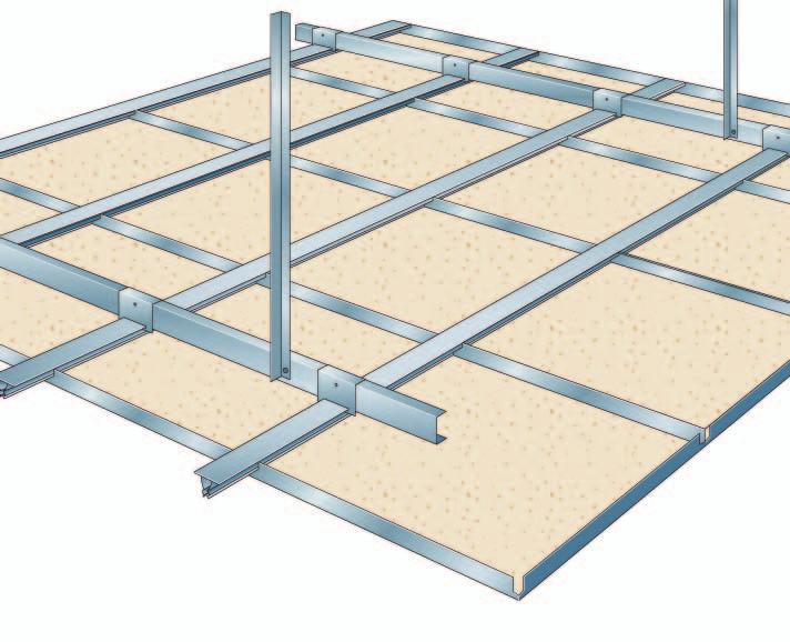 SPRING TEE SYSTEM Angle 25 x 25mm Spring Tee to channel Connector Full Spring Tee Channel The Spring Tee System is designed for use with metal pan clip-in tiles manufactured by SAS International and