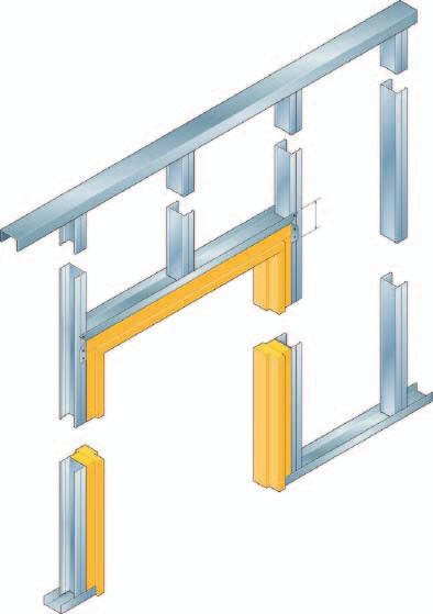 Stud & Track Boxed Studs To create greater rigidity and height and to provide support at doorways, C Studs may be boxed together.