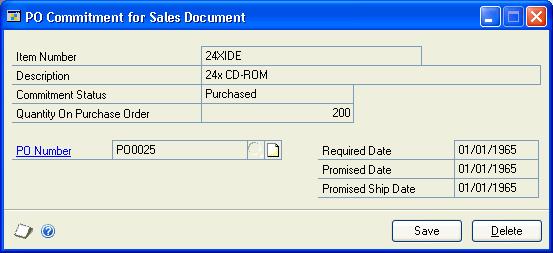 PART 3 ALLOCATION, FULFILLMENT, AND PURCHASING Checking the commitment status For any item on a sales order or back order, you can check the commitment status, which indicates if the item is