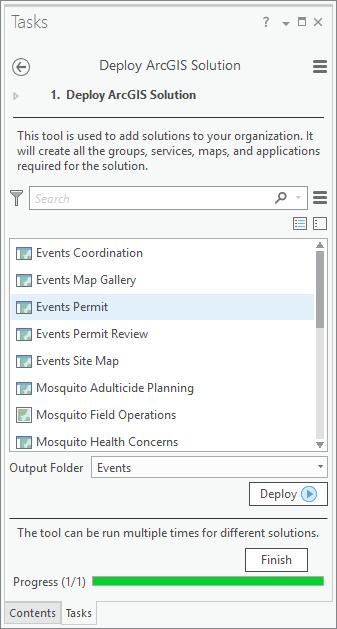 Solution Deployment Tool ArcGIS Pro tasks and tools - Discover, deploy and configure solutions in an ArcGIS Organization Help users: - Discover solution offerings available - Deploy the services,