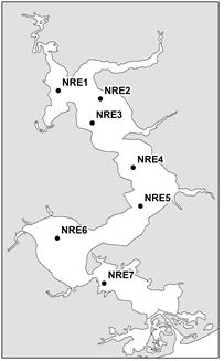 Estuary Region Stations Carbon Burial Rates NRE1 150 Upper NRE2 100 NRE3 125 NRE4 550 Middle NRE5 10 NRE6 200 Lower NRE7 0 Figure 2-6.