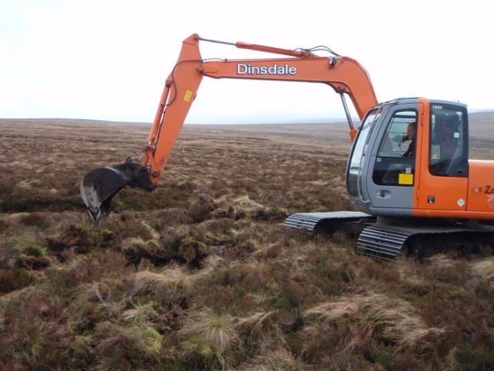 elevate watertable level Moorland grip blocking and drainage