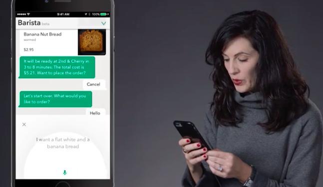 CONVERSATIONAL COMMERCE In January 2017, Starbucks announced the launch of voice ordering
