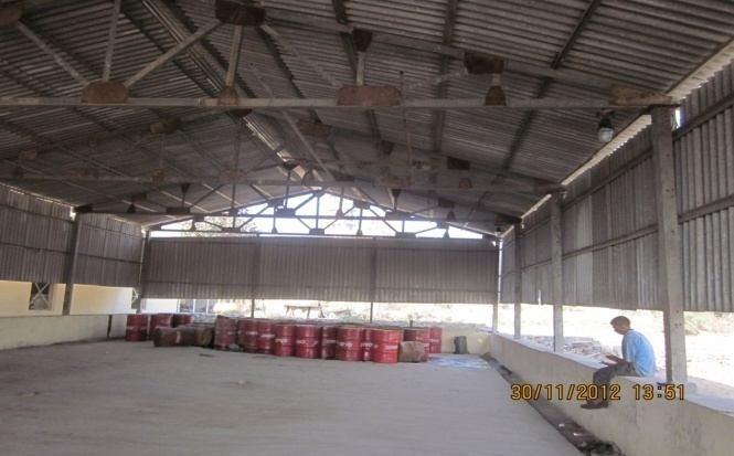 Collection of Hazardous waste Used oil generated from the maintenance of heavy machinery at auto workshop is collected at identified storage shed and sold out to