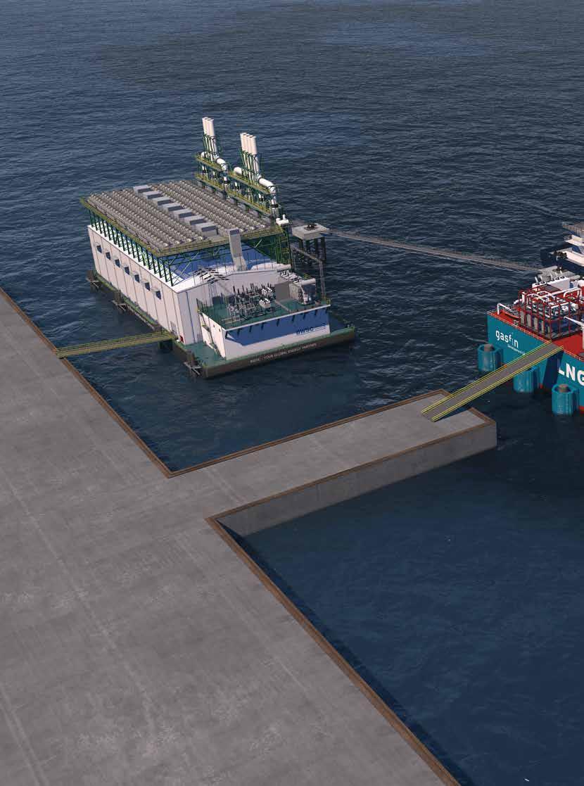 LNG-TO-POWER Combining small to mid-scale LNG Floating Storage and Regasification Units (FSRU) with floating power barges provides flexible and easy access to emerging energy markets.