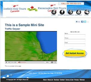 Here s an example of a lead capture page: Traffic Geyser has a Video Lead Page Generator and an