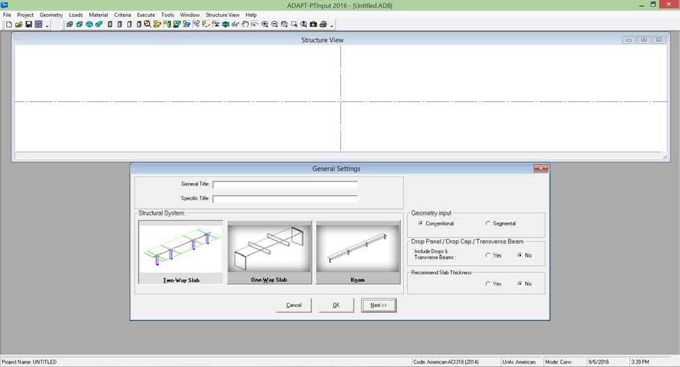 This ADAPT-PTRC 2016 Getting Started Tutorial is intended to be used as a practical example and guide for modeling a 2D post-tensioned two-way slab frame in the PT mode of the program.
