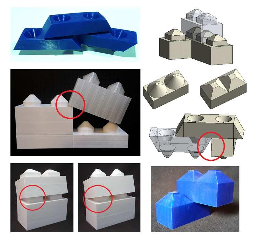 examples of the 3D printed samples for
