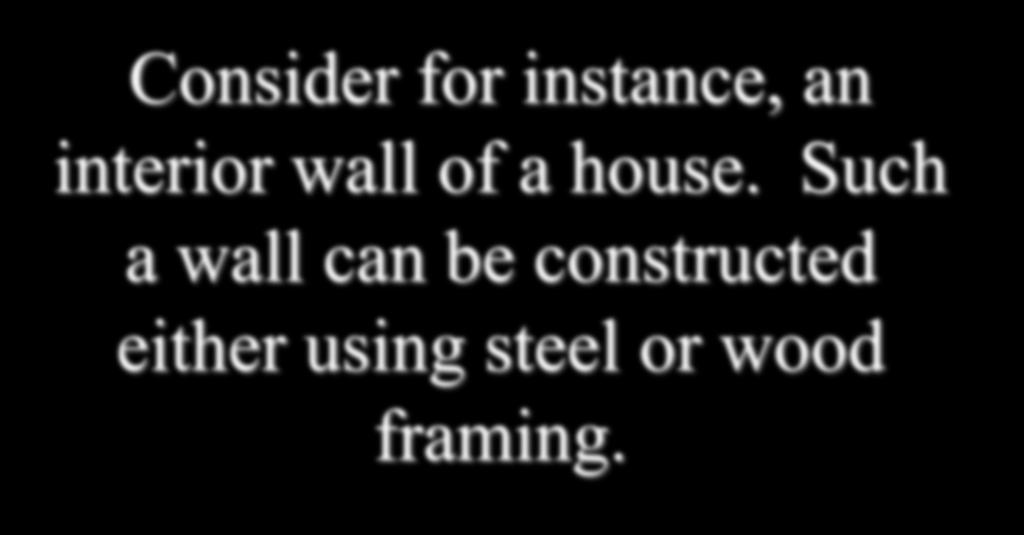 Consider for instance, an interior wall of a house.