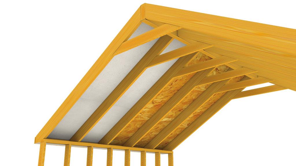 ROOF DECK APPLICATION PROVIDES EXPOSURE 1 WEATHER RESISTANCE LP FlameBlock sheathing in roof deck applications outperforms FRT plywood in structural design rating at the same panel thickness.