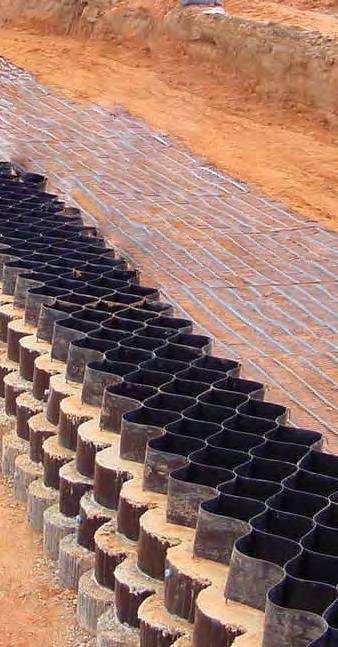 The Envirogrid Solution An EnviroGrid retaining wall or steepened slope can be constructed in almost any situation where a rapid change of grade is desired.