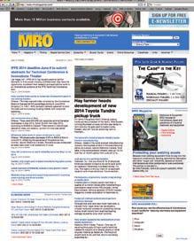 MRO WEBSITE MRO ONLINE Our website, mromagazine.