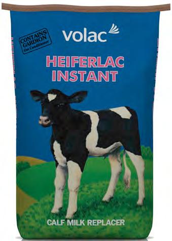 Volac Heiferlac Instant Protein 26% Oil 16% Ash 7% Fibre 0% Heiferlac has been developed specifically for the modern dairy cow and has been formulated with very high levels of pure dairy protein,