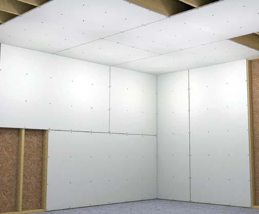 Standard Application with Nails Standard Application with Screws Installation Notes / in. (.7 mm) Gypsum Board c in. (60 mm) o.c. maximum framing spacing (perpendicular) c 6 in. (06 mm) o.c. framing spacing c Minimum gypsum board nail length -/8 in.