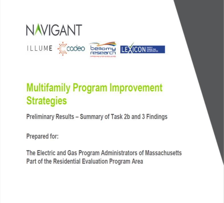 Part 1, Evaluation 3: Program Improvement Strategies Preliminary results Update lighting savings assumptions HOU in-unit