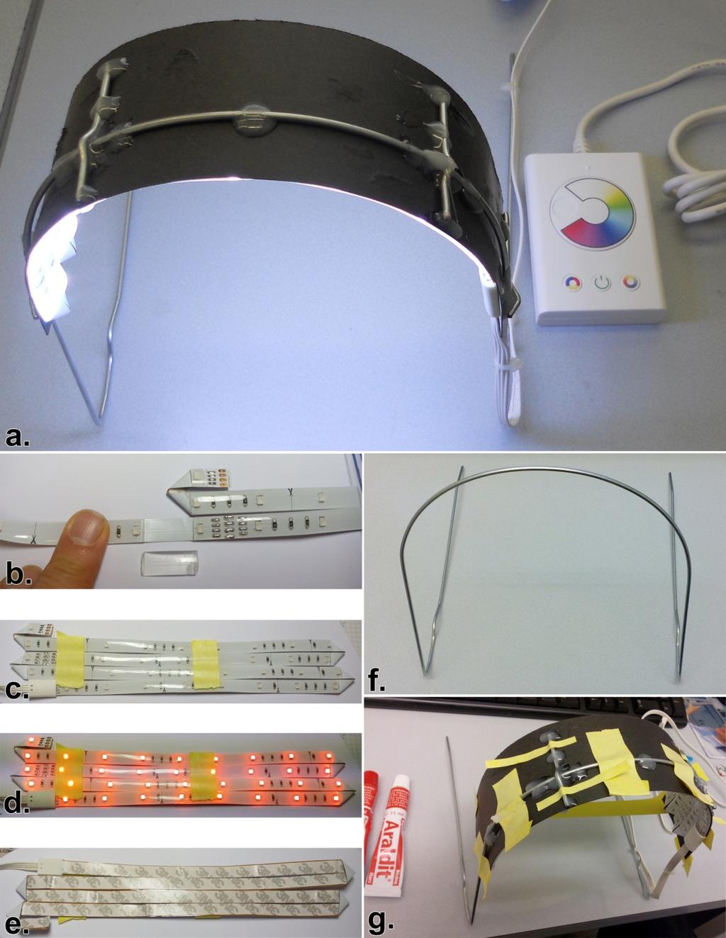 Figure 2: Low-cost and simple a do-it-yourself implementation of the illumination device for rodent tails.