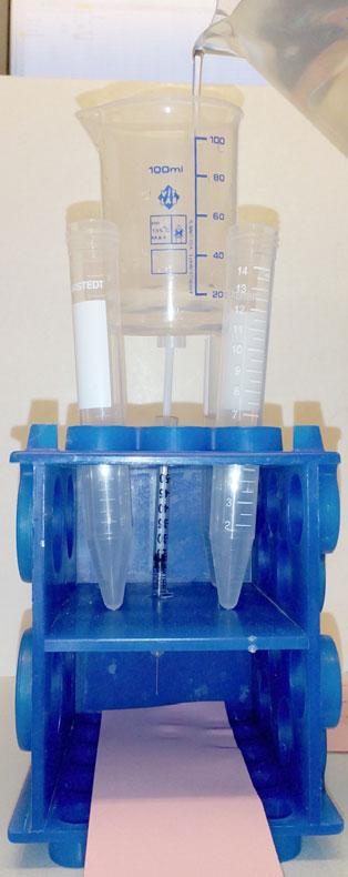 resistance. It has to be noted that the plunger resistance can vary from syringe to syringe, even if the batch is the same. This is true for all brands and types. a. b. Figure 5: Simple setup to measure the plunger resistance.