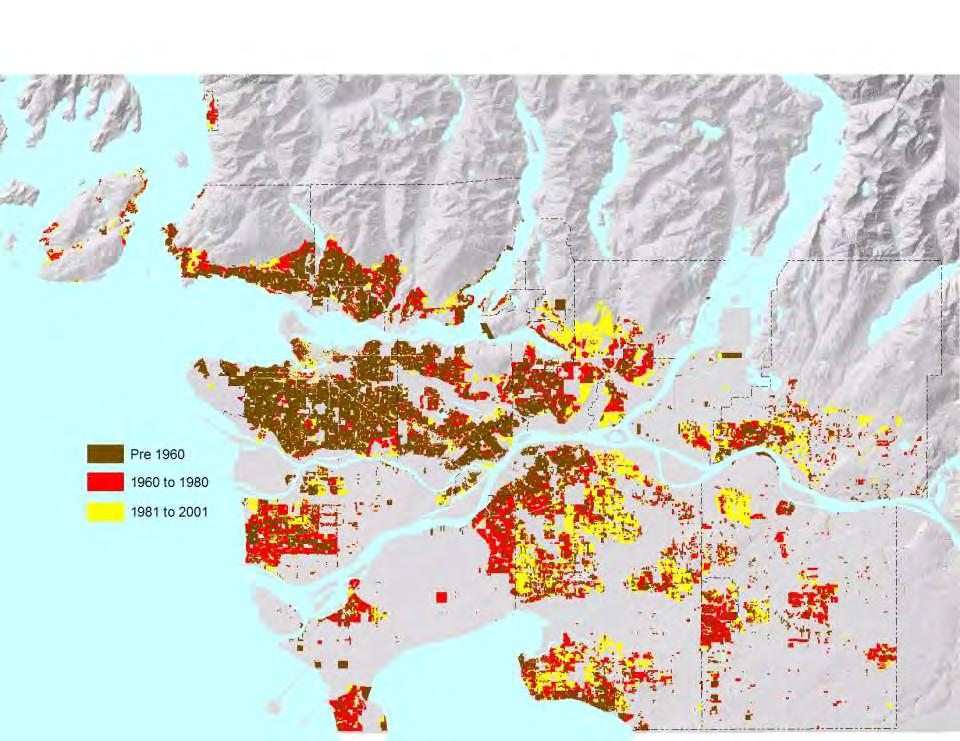 Growth of Residential Footprint Since 1960 Source: GVRD 2006 Lions Bay Electoral Area A Bowen Island West Vancouver District of North Vancouver Anmore Belcarra City of
