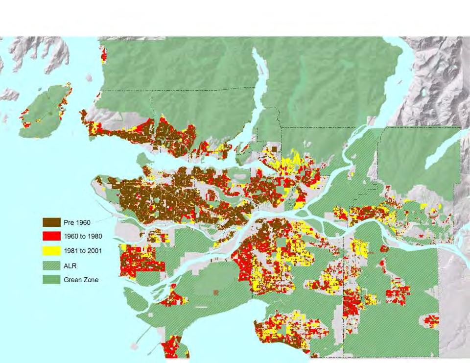 Growth of Residential Footprint Since 1960 Lions Bay Electoral Area A Bowen Island West Vancouver District of North Vancouver Anmore Belcarra City of North Vancouver Port