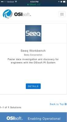 Learn more about Seeq Check out Seeq s solution on OSIsoft Marketplace https://partners.osisoft.