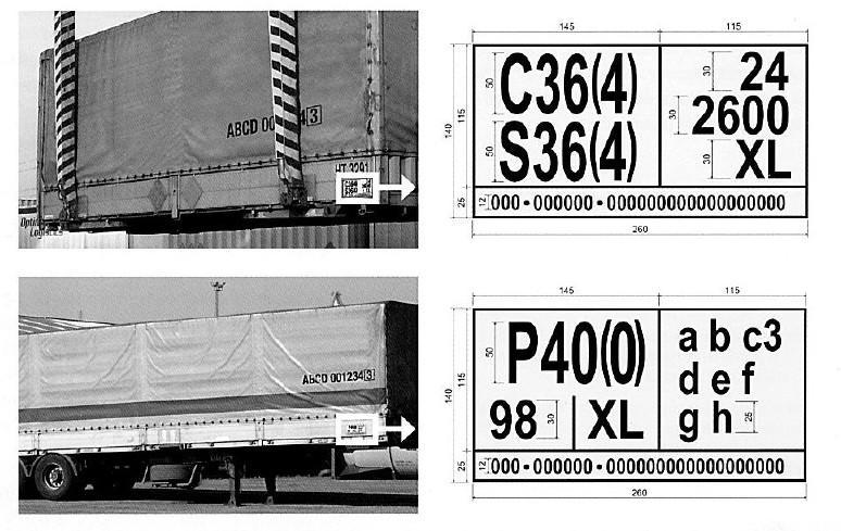 A gauge code is allocated to these railway lines, which indicates the maximum dimension of loading units that may use the route referring to standard CT wagon.