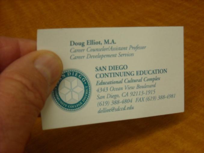 Doug Elliot, Career Counselor delliot@sdccd.