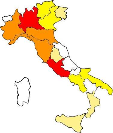 Budget Regions: number retained proposals Legenda: Red: 100<50 Orange: 50<20 Yellow: 20<10 Light yellow: 10<5 White: 5<1 ENERGY in EU