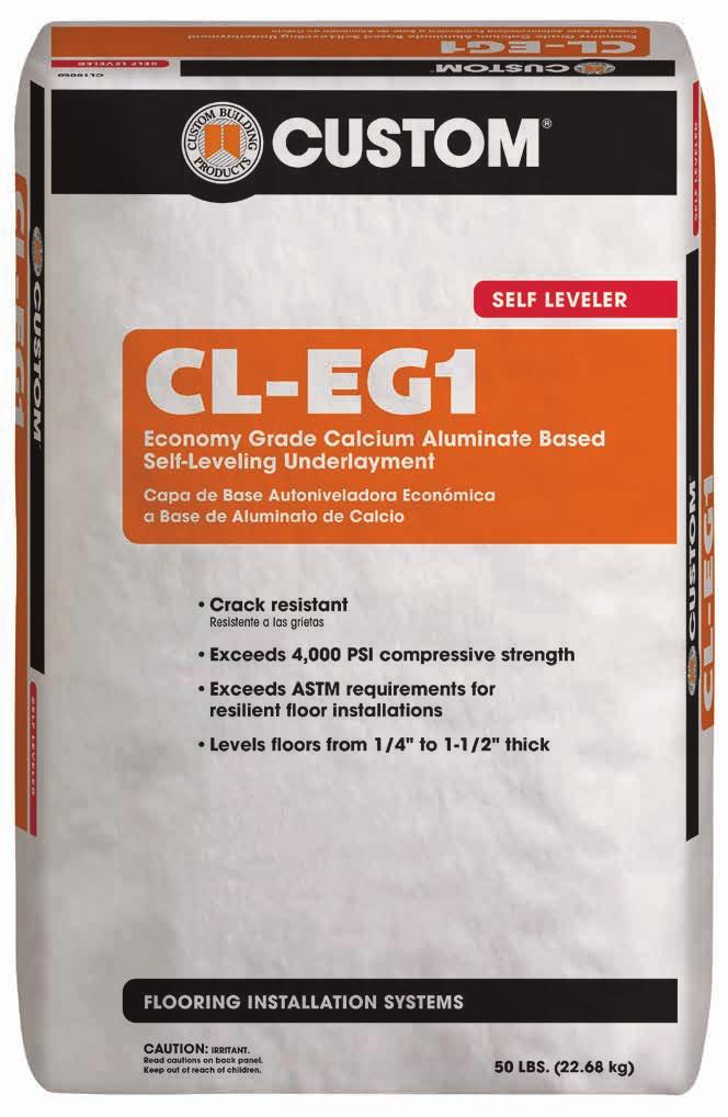 Self Leveler CL-EG Economy Grade Calcium Aluminate Based Self-Leveling Underlayment CL-EG is an economy grade self-leveling underlayment that achieves greater than 4000 psi compressive strength.