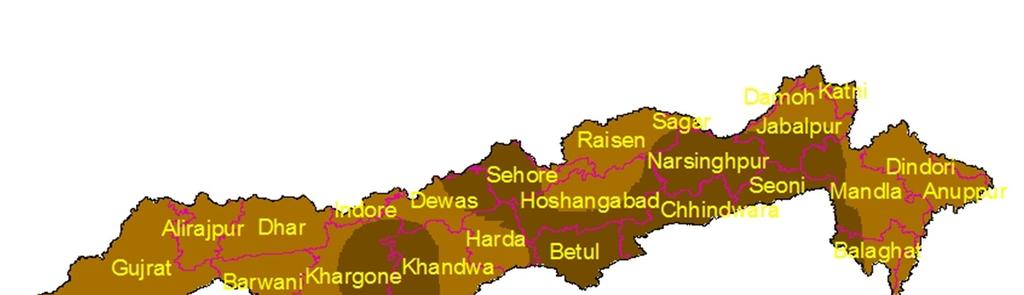 Figure 38: Variation of extreme dry events in Narmada basin during 2006-40