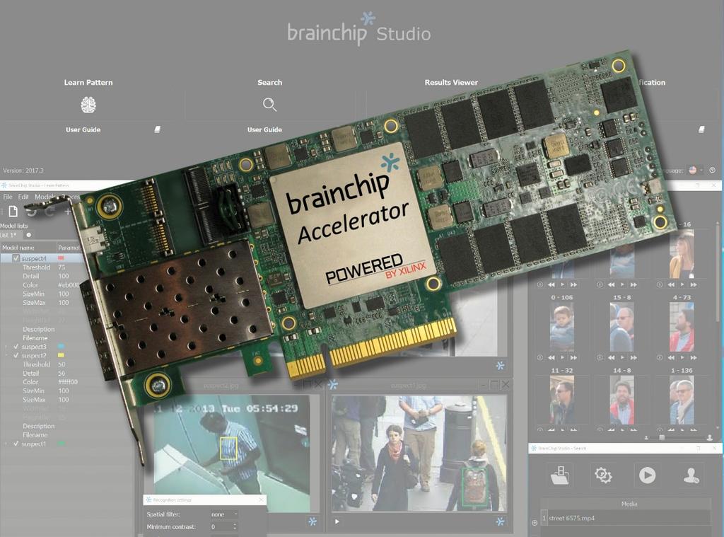 Introducing Brainchip Accelerator Description Hardware accelerator for BrainChip Studio Released September 2017 Emulated Spiking Neural Network in a Xilinx FPGA First commercial deployment of