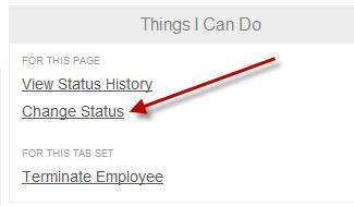 Change an employee s status On the right side of the Status /Key