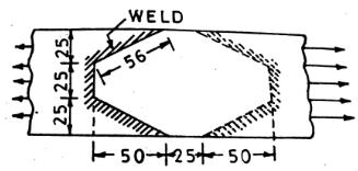 aluminum materials. 6 A 50 mm diameter solid shaft is welded to a flat plate as shown in fig. If the size of the weld is 15mm, find the maximum normal and shear stress in the weld.