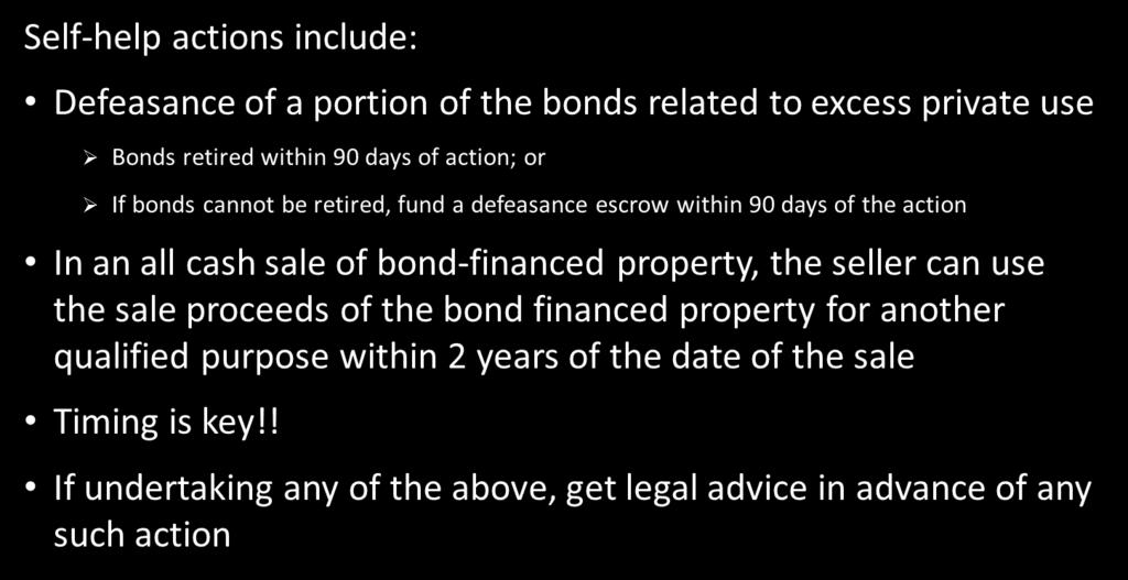 Case Study 3 Sale of Bond Financed Property