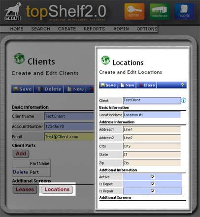 Web Interface Creating a New Client --------------------------------------------------------------------- 3) Add client LEASES - Click the LEASES button under Additional Screens - Click ADD - Enter