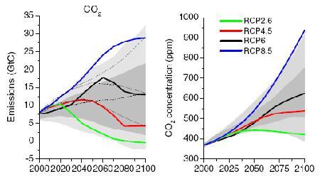 5 rapidly increasing CO2 concentrations. RCP6 and RCP4.