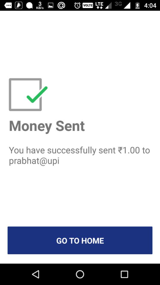 transaction from the dropdown in the UPI