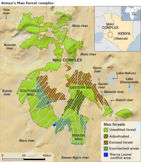 Case Study: Mau Forest Kenya Largest remaining block of montane forest in Eastern Africa an area > 400,000 ha.