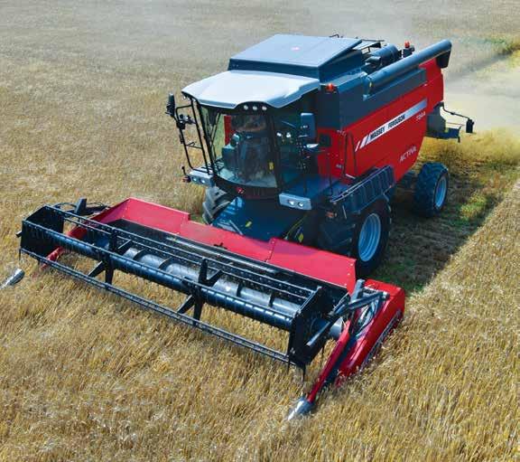 The concave can be uniquely adjusted back and front from the cab for varying crop conditions.